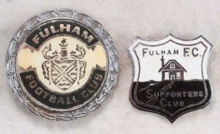 Vintage Pair Fulham Football Club Fc Badge Enamel Supporters Ffc Pins