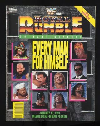 1991 Wwf Royal Rumble Program Wwe Hulk Hogan Macho Man Randy Savage Wrestling