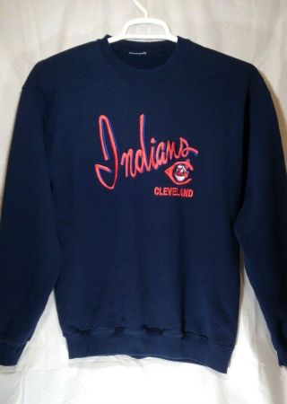 Vintage Cleveland Indians Mlb Baseball Chief Wahoo Embroidered Sweatshirt