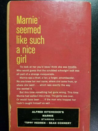 Alfred Hitchcock ' s MARNIE Movie Tie - in / By Winston Graham 1964 3rd Crest PB 2