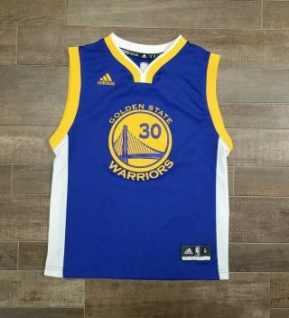 Adidas Golden State Warriors Steph Curry 30 Basketball Jersey Youth Sz M