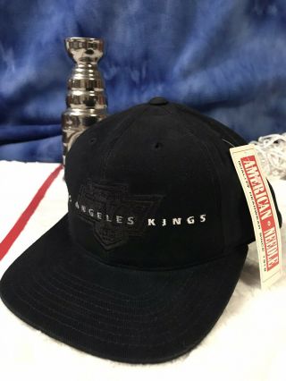 Rare Vtg Los Angeles kings low profile American Needle Snapback Hat Cap H30 3