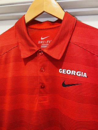 Men’s Size Medium Nike Georgia Bulldogs Polo Shirt Football Team Dri - Fit