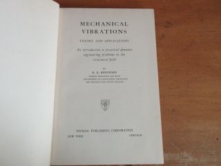 Old MECHANICAL VIBRATIONS THEORY / APPLICATIONS Book ENGINEERING PHYSICS MATH, 2
