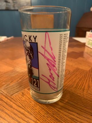 1995 Kentucky Derby Glass Signed By Jockey Gary Stevens