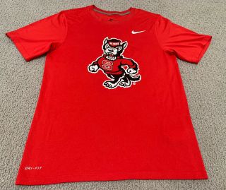 Nike Dri - Fit North Carolina Nc State Wolfpack Red Ncaa Men Small Active T - Shirt