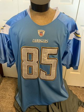 Reebok Authentic Antonio Gates San Diego Chargers Nfl Football Jersey Size 54