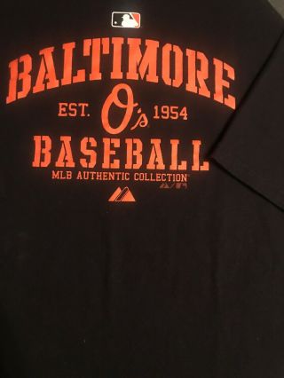 Baltimore Orioles T - Shirt By Majestic Men’s Xl Black W/orange Logo Pristine