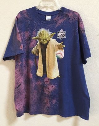 Yoda Los Angeles Dodgers Star Wars Night T - Shirt Xl Tie - Dye Souvenir 2015 Htf