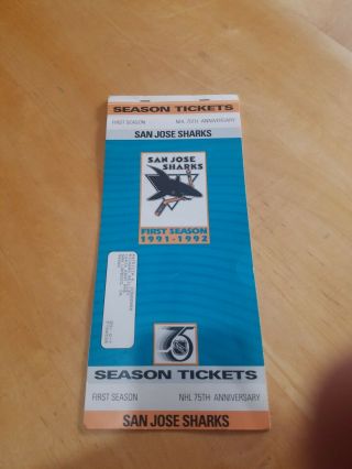 San Jose Sharks Inaugural Season Ticket Holder Ticket Book 1991 My Personal Book