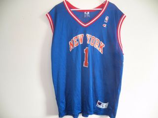Vintage Mens York Knicks 1 Champion Nba Basketball Jersey Adult Size 48 Xl