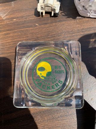 Vintage 1960s Green Bay Packers Ashtray,  Great Old Helmet Logo.