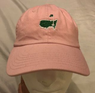 Masters Golf Ladies Pink Hat Cap Bling Green Rhinestones Logo Augusta Strapback