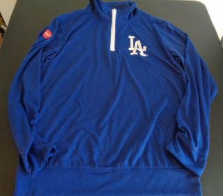Los Angeles Dodgers Baseball 1/4 Zip Sga Shirt Adult Xl Mlb Blue