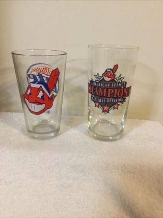 Cleveland Indians Chief Wahoo Collectible Glass Miller Lite An Championship
