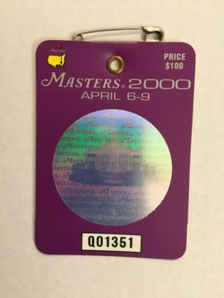 2000 Masters Golf Tournament Badge Vijay Singh Winner Ticket Augusta National