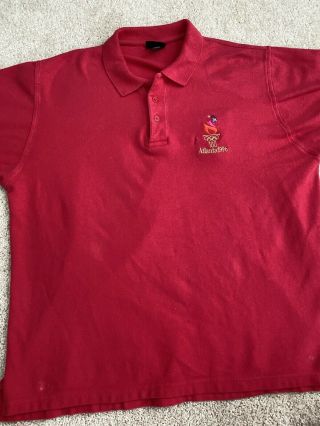 Vintage Vtg 1996 Atlanta Olympic Games Red Polo Golf Shirt Mens Xl X - Large Euc