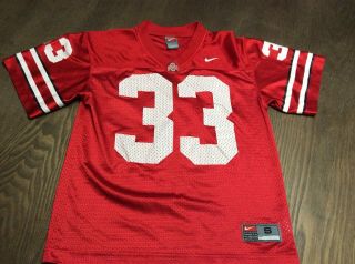Ohio State Buckeyes 33 Nike Football Jersey Youth Small Boys Red College