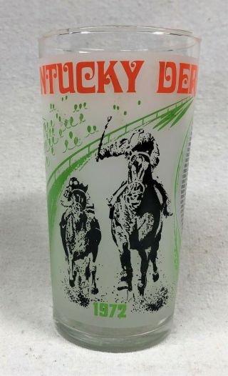 1972 Official Kentucky Derby Glass Churchill Downs Julep Horse Racing