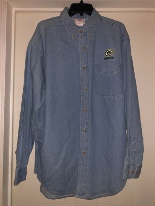 Men’s Green Bay Blue Denim Shirt Size - Large