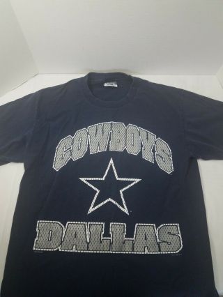 Mens Vintage 90s Nfl Dallas Cowboys T - Shirt 1996 Size Large Blue Lee Sport