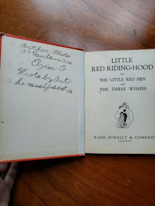 1934 LITTLE RED RIDING - HOOD,  LITTLE RED HEN,  THREE WISHES.  RAND MCNALLY BOOK 2