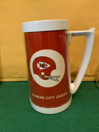 Old Vintage 1970s Kansas City Chiefs Kc Chiefs Nfl Football Thermo Serv Beer Mug