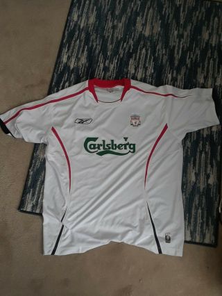 Liverpool Fc Reebok Football Shirt Away 2005/2006 Ynwa White Jersey Men Size L