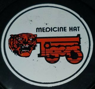 1980s Medicine Hat Tigers Whl Wchl Vintage Viceroy Canada Hockey Puck Major Jr.
