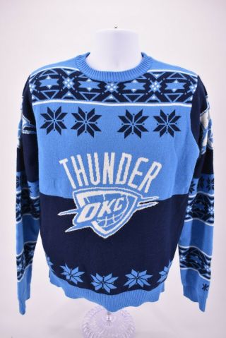 Okc Oklahoma City Thunder Basketball Ugly Christmas Sweater Sz Medium M Nba Men