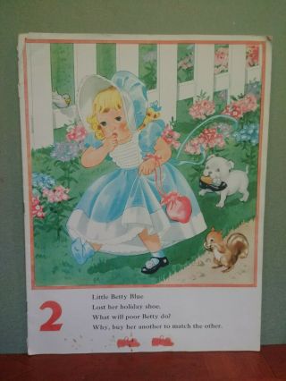 Vintage 1942 Counting Rhymes 1 To 10 Children 