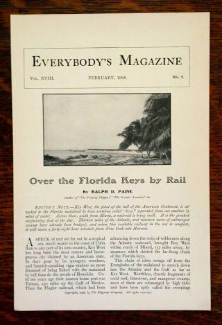 Orig Article Over The Florida Keys By Rail Ralph Paine Feb 1908 Railway Key West