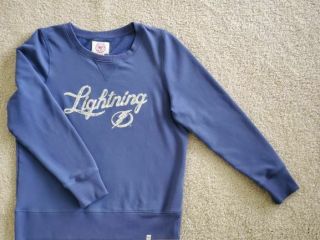 Tampa Bay Lightning Womens Sequin Pullover Sweatshirt - Size Med