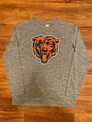 Nfl Official Chicago Bears Long Sleeve Shirt Gray Fan Apparel Size Men’s M