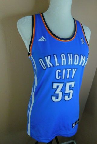 Kevin Durant 35 Oklahoma City Thunder Adidas Nba 4her Girls Blue Jersey Small