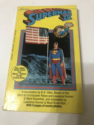 Superman Iv By B.  B.  Hiller A Novelization Of The Movie 1987 Point Books