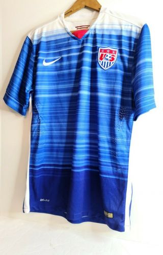 2015 Us Womens Soccer Usa National Team Nike Dri - Fit Jersey Blue Shirt Medium