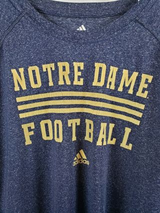 Men ' s Notre Dame Fighting Irish Football Adidas Oatmeal Blue T - Shirt Size Large 2