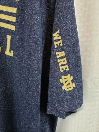 Men ' s Notre Dame Fighting Irish Football Adidas Oatmeal Blue T - Shirt Size Large 3