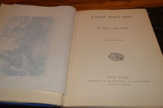 1882 FARM BALLADS - CARLETON - ILLUS - PRETTY BINDING/ PROVENANCE: STEVE FOSSETT 2