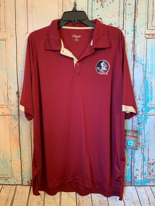 Chiliwear Men’s Florida State Seminoles Fsu Noles Polo Shirt Ec Sz Xl Polyester