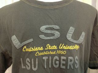 LSU Fighting Tigers Football Embroidered T Shirt Louisiana State Men ' s Size XL 2