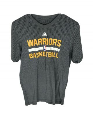 Adidas Golden State Warriors Pe Warm Up T Shirt Mens Size Small Gray Aeroknit