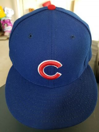Era Chicago Cubs Mlb Embroidered Logo Hat 59fifty Fitted Cap 7 1/2 Blue