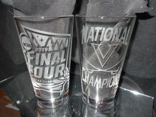 2019 Final Four National Champion Virginia Cavalier Etched Pint Glasses (2)
