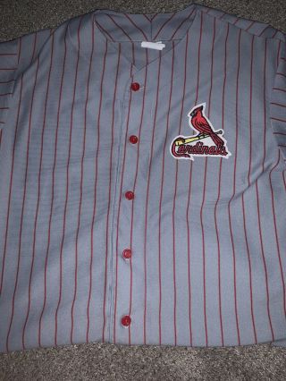 Vintage St.  Louis Cardinals Jersey Shirt Xl Gray Pinstripes Majestic 1990s Euc