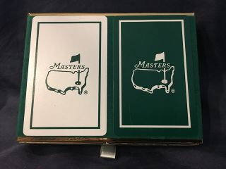 Augusta National Masters Golf Souvenir 2 Deck Playing Cards In Case