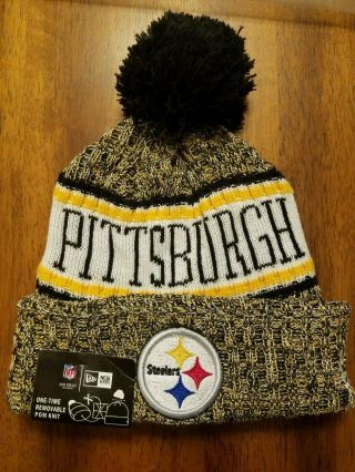 Pittsburgh Steelers Era Knit Hat On Field 2018 Sideline Beanie Stalking Cap