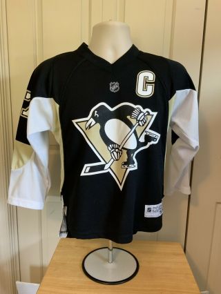Sidney Crosby Pittsburgh Penguins Reebok Hockey Jersey Youth Size S/m Screenprn
