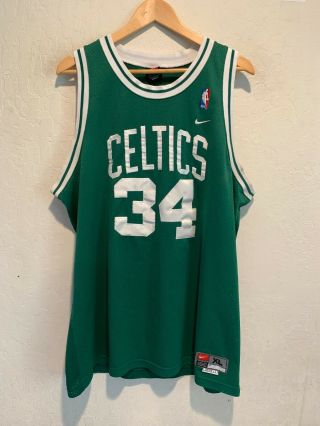 Vintage Nike Paul Pierce Boston Celtics Jersey Size Xl Green Stitched Nba 34